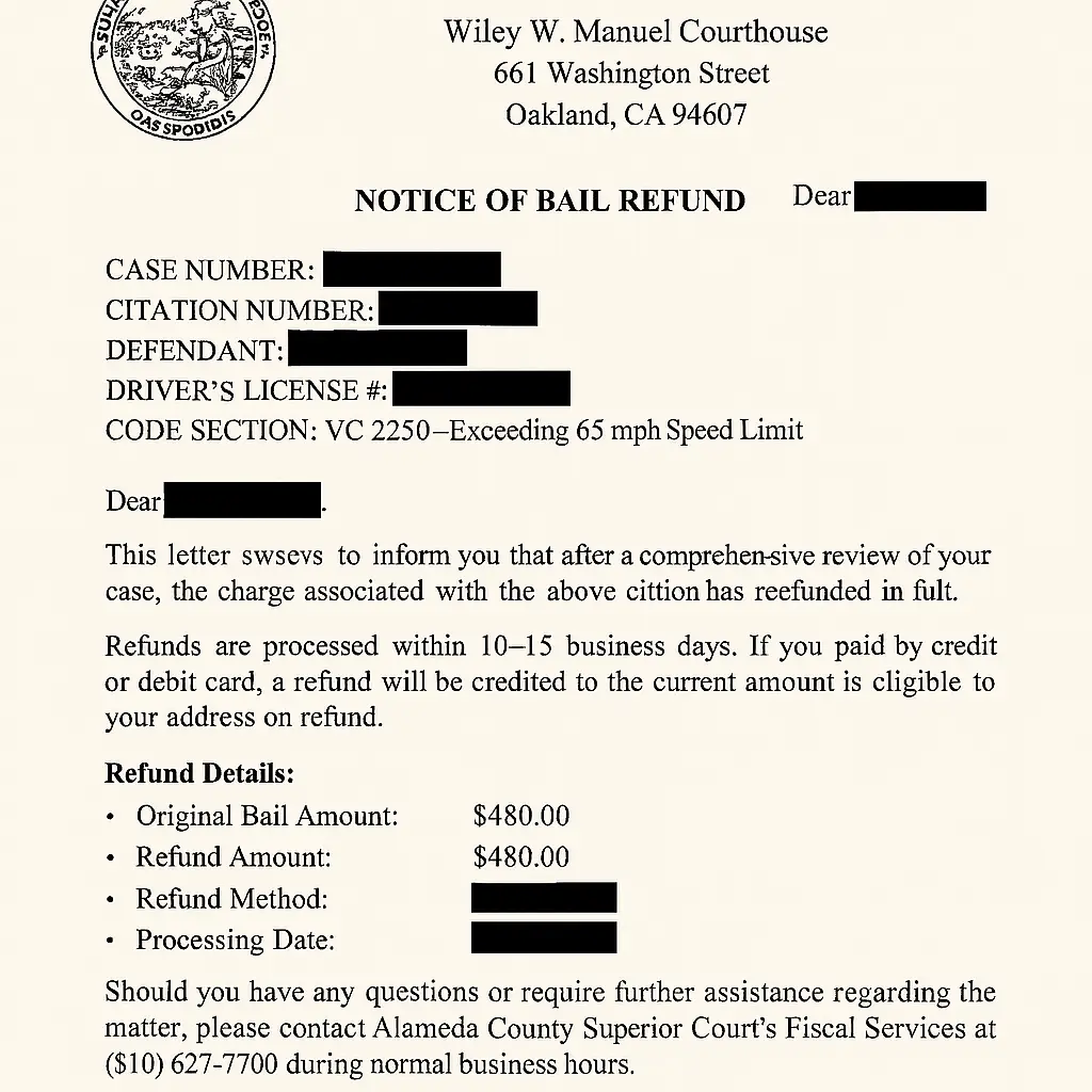 Dismissed speeding ticket - Oakland